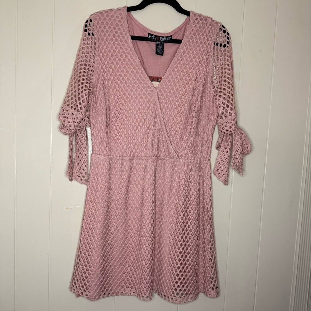 Polly & Esther Blush Pink Mesh Dress